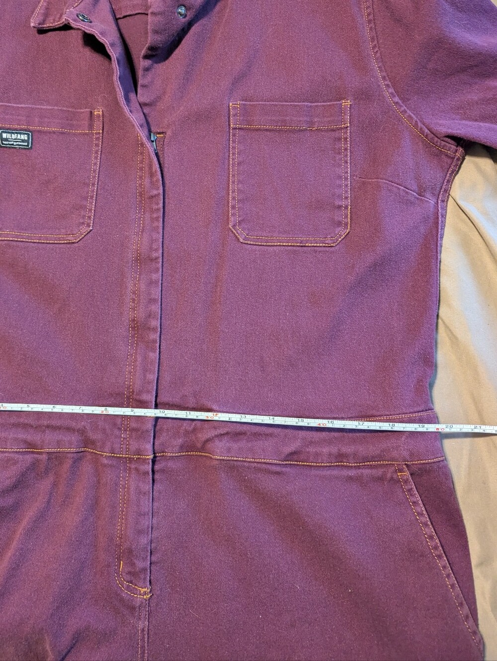 Wildfang Women's Burgundy Short-Sleeve Jumpsuit - Picture 7 of 7